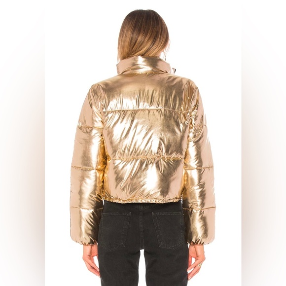 LOVERS + FRIENDS Sz XS Ripley Puffer Coat in Gold NEW WITHOUT TAGS - Picture 2 of 13